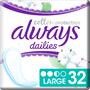 Always Dailies Cotton Protection Inlegkruisjes Groot 32 Inlegkruisjes