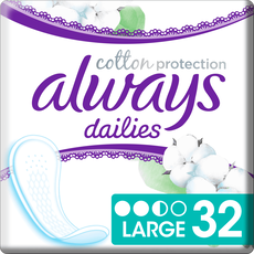 Always Dailies Cotton Protection Inlegkruisjes Groot 32 Inlegkruisjes