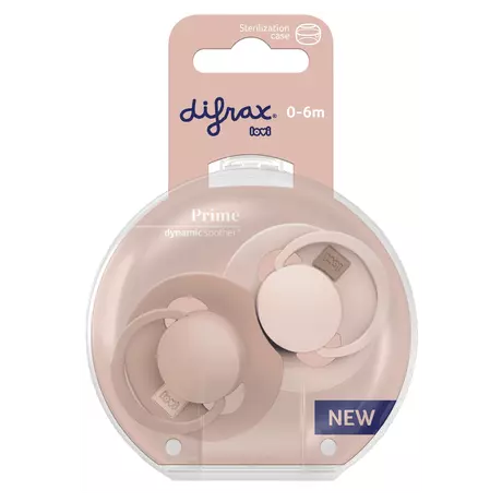 Difrax LOVI Prime Fopspeen 0-6M Nude/Blush 2 stuks