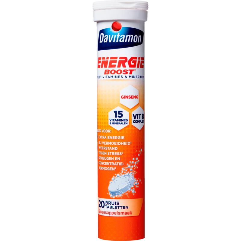 Davitamon Energie Boost Ginseng Bruistabletten Met Sinaasappelsmaak 20 stuks