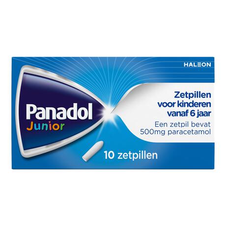 Panadol Junior Zetpillen 500 MG Paracetamol vanaf 6 jaar 10 stuks