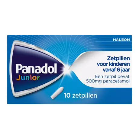 Panadol Junior Zetpillen 500 MG Paracetamol vanaf 6 jaar 10 stuks
