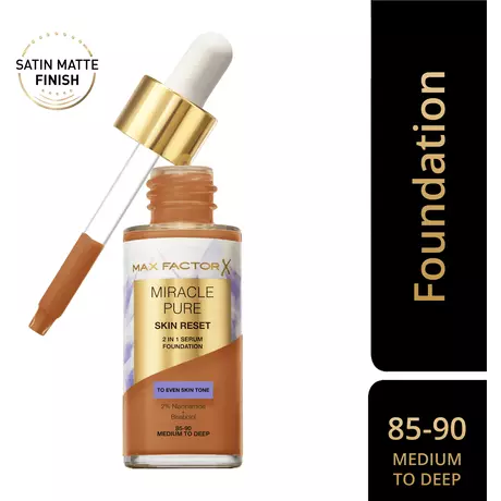 Max Factor Miracle Pure Serum Foundation 85-90 Medium To Deep 30 ML