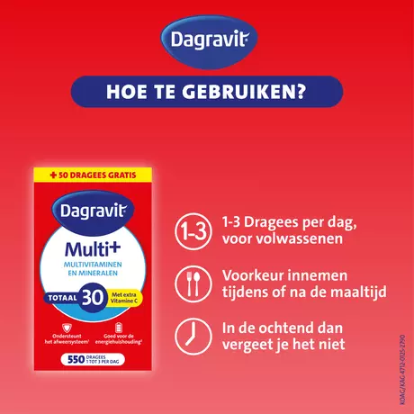 Dagravit Multivitaminen Totaal 30 Dragees 550 stuks