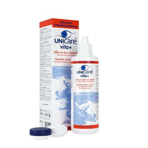 Unicare vita+aie vloeistof zachte lenzen 250ml