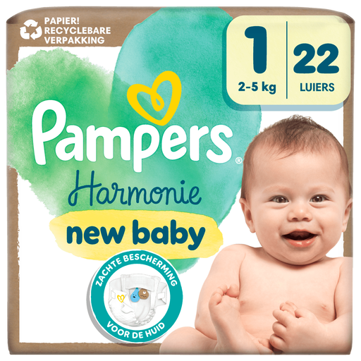 Pampers Harmonie Luiers Maat 1 2-5 kg 22 stuks