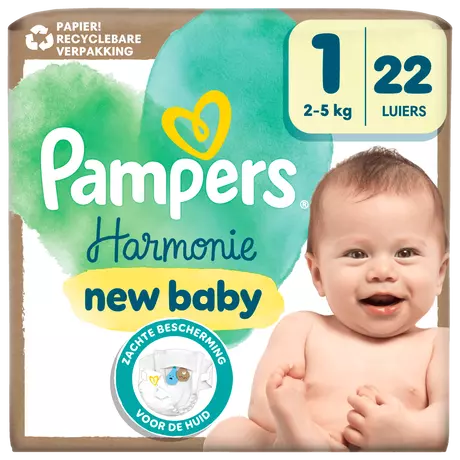 Pampers Harmonie Luiers Maat 1 2-5 kg 22 stuks