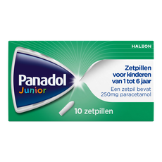 Panadol Junior Zetpillen 250 MG Paracetamol van 1 tot 6 jaar 10 stuks