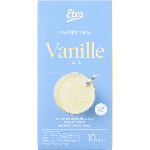Etos Maaltijdshake Vanille Sachets 10 stuks