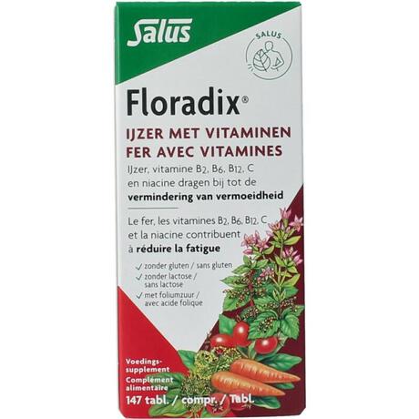 Floradix Ijzer Lactose vrij Tabletten 147 stuks