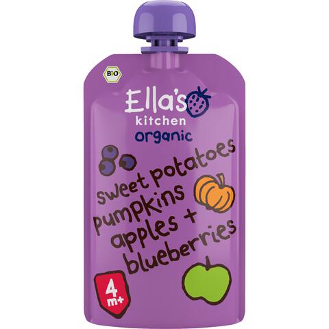 Ella's Kitchen Zoete Aardappel Pompoen Bes Bio Knijpfruit 4+ Maanden 120 GR