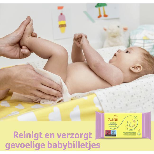 Zwitsal  Sensitive Billendoekjes Voordeelverpakking 15 x 57 Billendoekjes