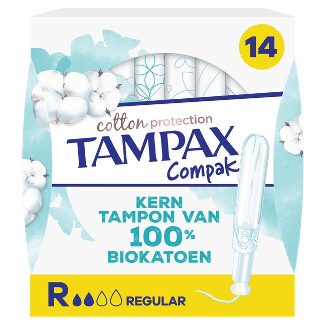 Tampax Cotton Protection Regular Tampons Met Inbrenghuls 14 Stuks