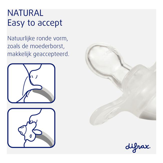 Difrax Fopspeen Naturel Pink Opal 6 Maanden 