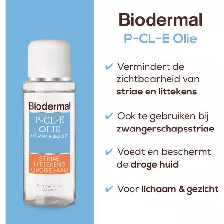 Biodermal P-CL-E Olie Huidverzorging bij Striae, Littekens en Droge Huid 75ML