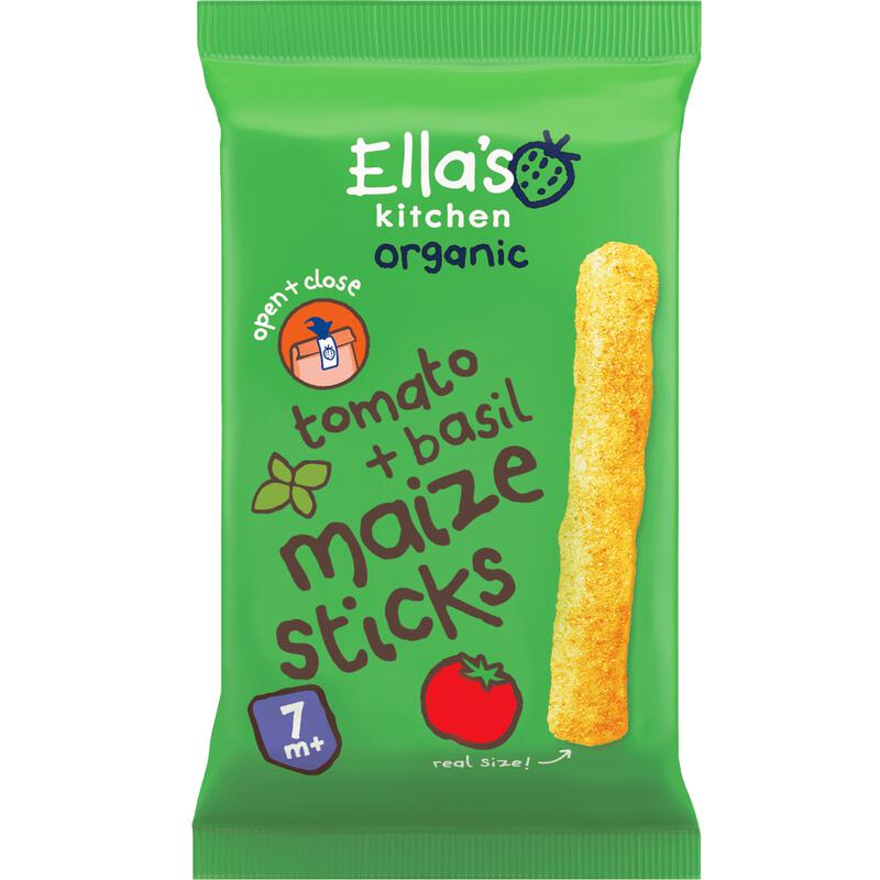Ella's Kitchen Bio Maïssticks Tomaat Basilicum 7+ Maanden 16 gram