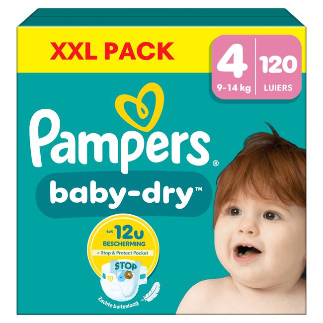 Pampers Baby Dry XXL Pack Luiers Maat 4 9-14 KG 120 stuks