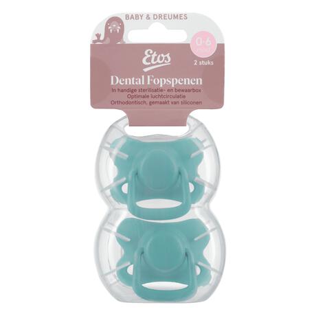 Etos Fopspenen 0-6M Set van 2 Groen Blauw