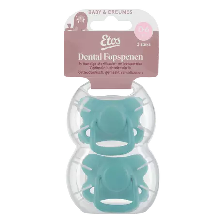 Etos Fopspeen 0-6 Maanden Groen/Blauw 2 stuks