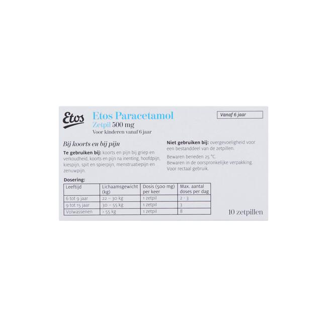Etos Paracetamol 500 mg Zetpil