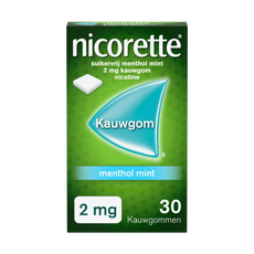 Nicorette Suikervrij Menthol Mint Kauwgom 2 Mg 30 Stuks