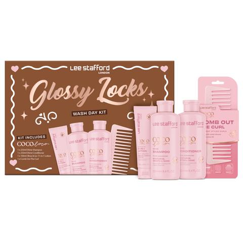 Lee Stafford Glossy Locks Wash Day Gift Set 4 pcs