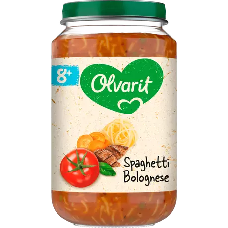 Olvarit Spaghetti Bolognese 8+ Maanden 200 gram