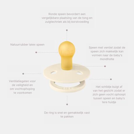 BIBS Colour Fopspeen Rond Latex Maat 2 Dusty Pink/Coral 2 stuks