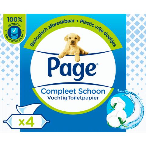 Page Vochtig Toiletpapier - Compleet Schoon x 4 Stuks Quadpack