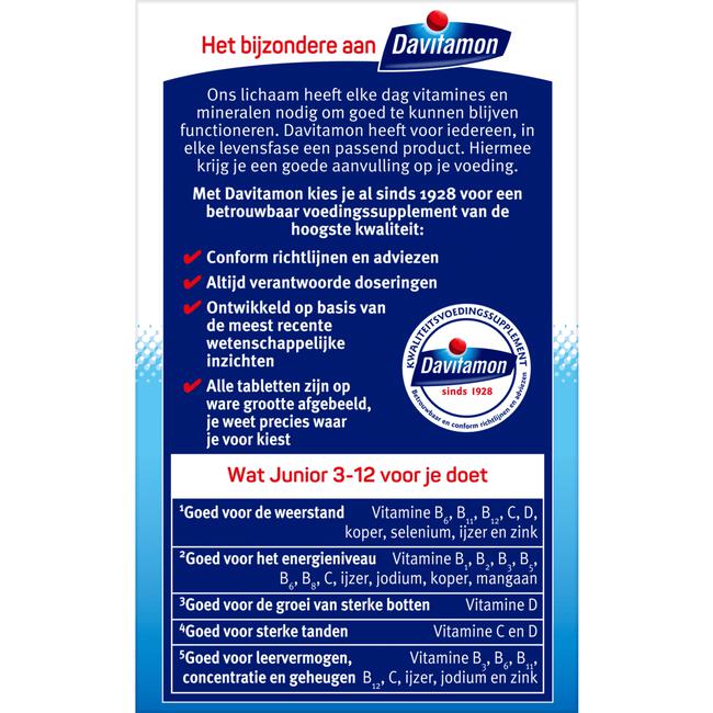 Davitamon Junior 3-12 Kauwtabletten Bananensmaak