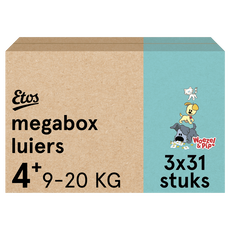Etos Woezel & Pip Luiers Maxi plus Megabox maat 4+ 9-20 kg 93 stuks