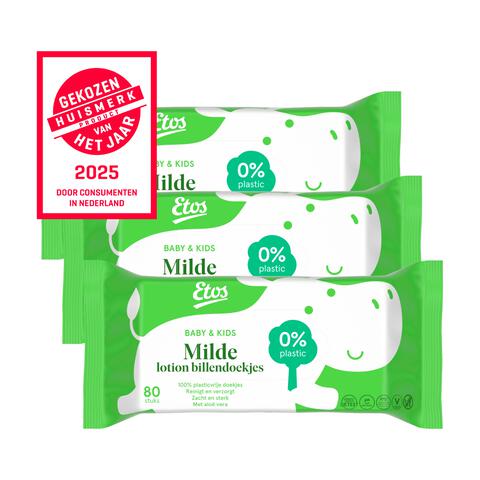 Etos Baby & Kids Milde Lotion Billendoekjes 3x80 Stuks