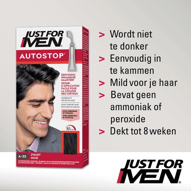 Just For Men Autostop Haarkleuring Zwart A-55