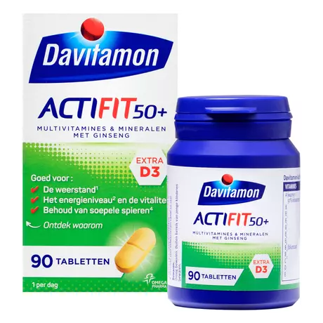Davitamon Multivitamine Actifit 50+ Ginseng Tabeletten 90 stuks