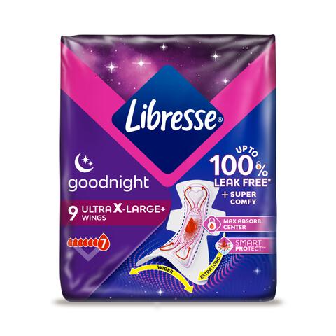 Libresse Ultra Thin Maandverband Goodnight Extra 9 stuks