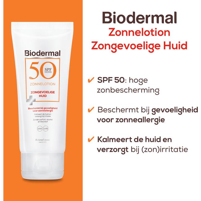 Biodermal Zonnelotion SPF 50 Zongevoelige Huid 100 ML