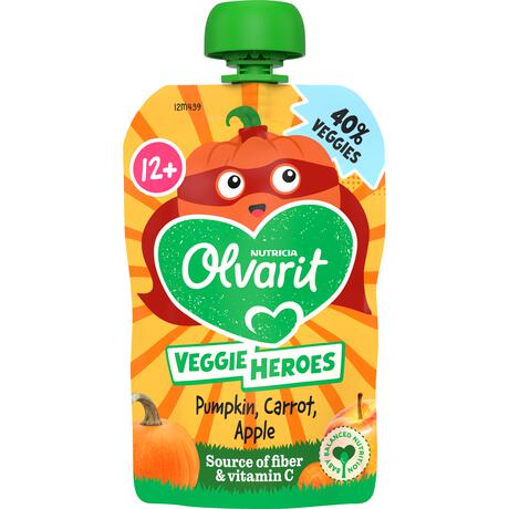 Olvarit Knijpfruit Pompoen Wortel Appel 12+ Maanden 100 gram