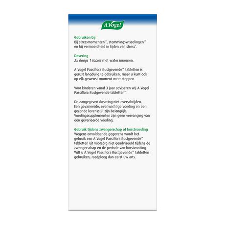 A.Vogel Passiflora Rustgevende1* Tabletten Stemmingswisselingen2* 30 stuks