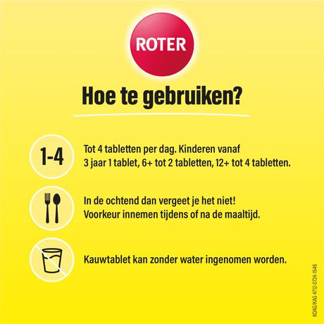 Roter Vitamine C 70 mg citroen 400 kauwtabletten