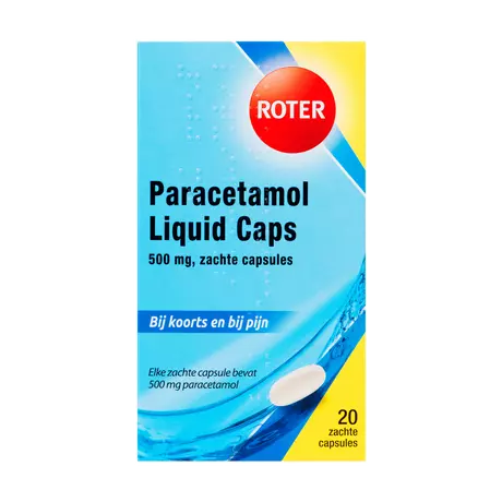 Roter Paracetamol Liquid Capsules 500 MG Tabletten 20 stuks 