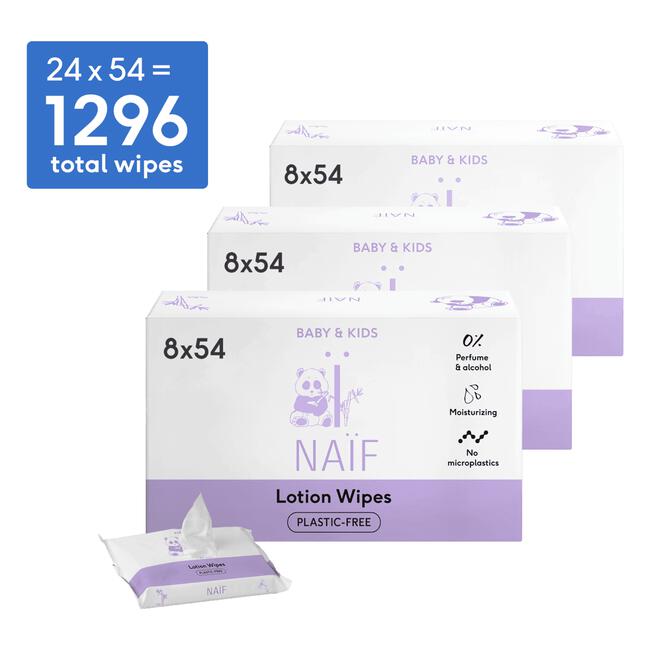 Naïf Plasticvrije Lotion Billendoekjes 24x54 stuks