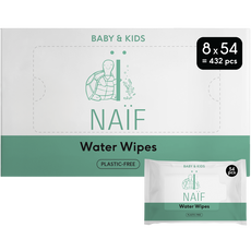 Naïf Plasticvrije Water Billendoekjes 8x54 stuks