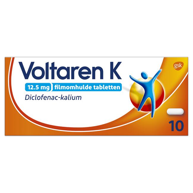 Voltaren K 12,5 MG Pijnstiller Filmomhulde Tabletten Diclofenac-Kalium 10 stuks