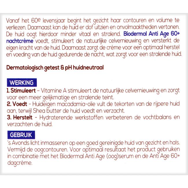 Biodermal Anti Age 60+ Nachtcrème 50 ML