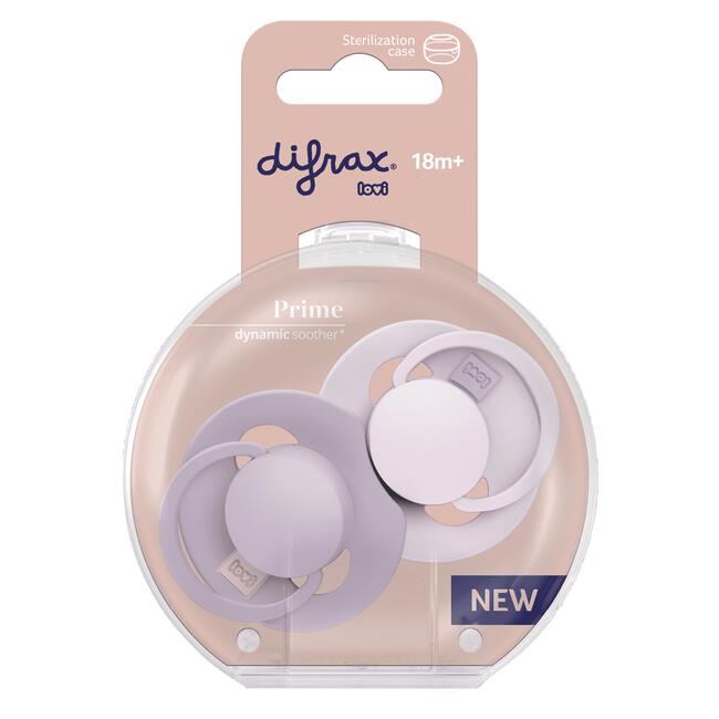 Difrax LOVI Prime Fopspeen Lilac/Violet 18+ maanden