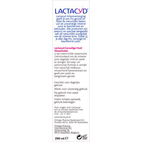 Lactacyd Intieme Hygiëne Gevoelige Huid Wasemulsie 200 ML