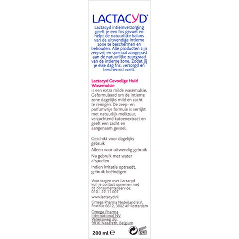 Lactacyd Intieme Hygiëne Gevoelige Huid Wasemulsie 200 ML