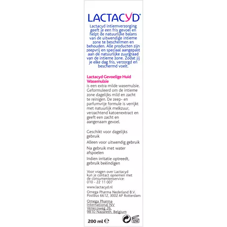 Lactacyd Gevoelige Huid Wasemulsie 200 ML