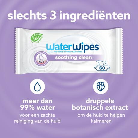 WaterWipes Soothing Clean Billendoekjes 12x60 stuks