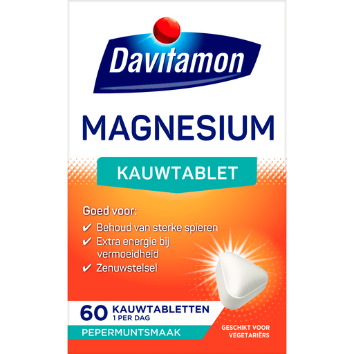 Davitamon Magnesium Pepermunt Kauwtabletten 60 stuks